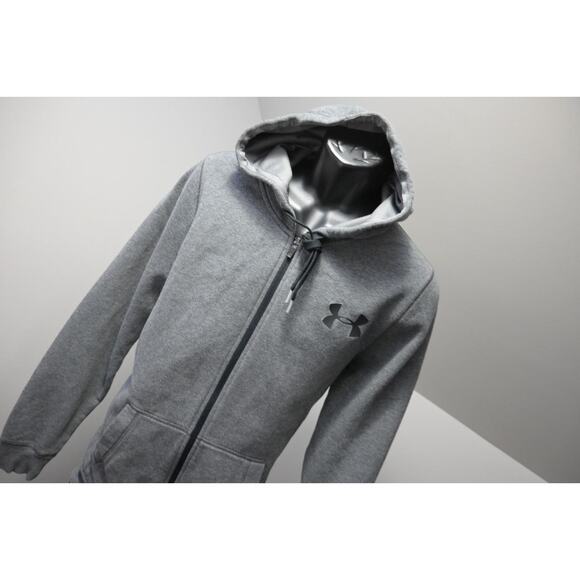 Under Armour Hoodie Loose Gray Full Zip Performance Cotton Blend Mens Sz Medium - Picture 4 of 9